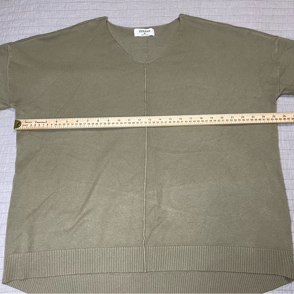 Zenana Women's Front Seam Sweater Light Green XL Style TW-21018C5 - Picture 3 of 8